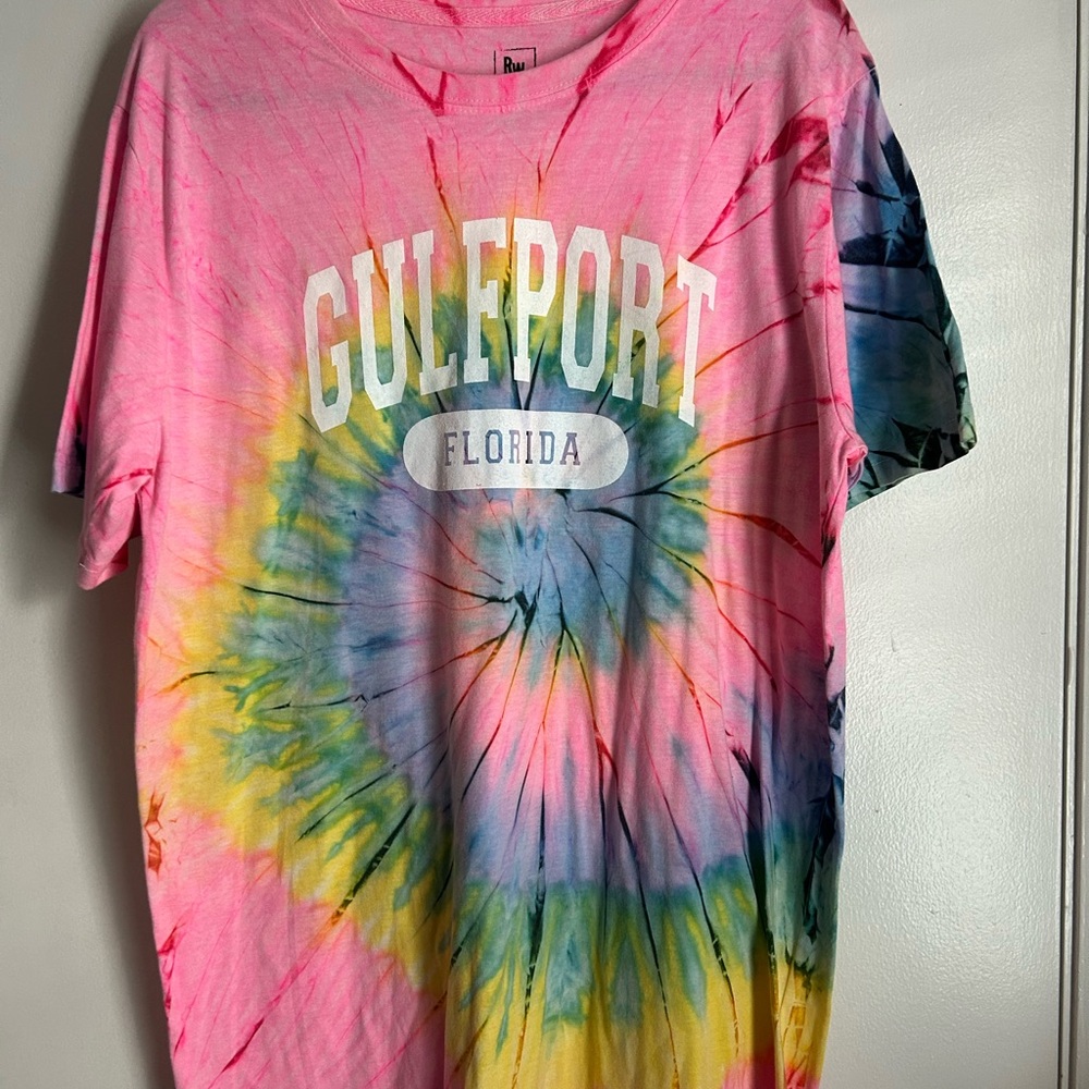 Gulfport Tie-Dye Short Sleeve Tee - Pink and Multicolor